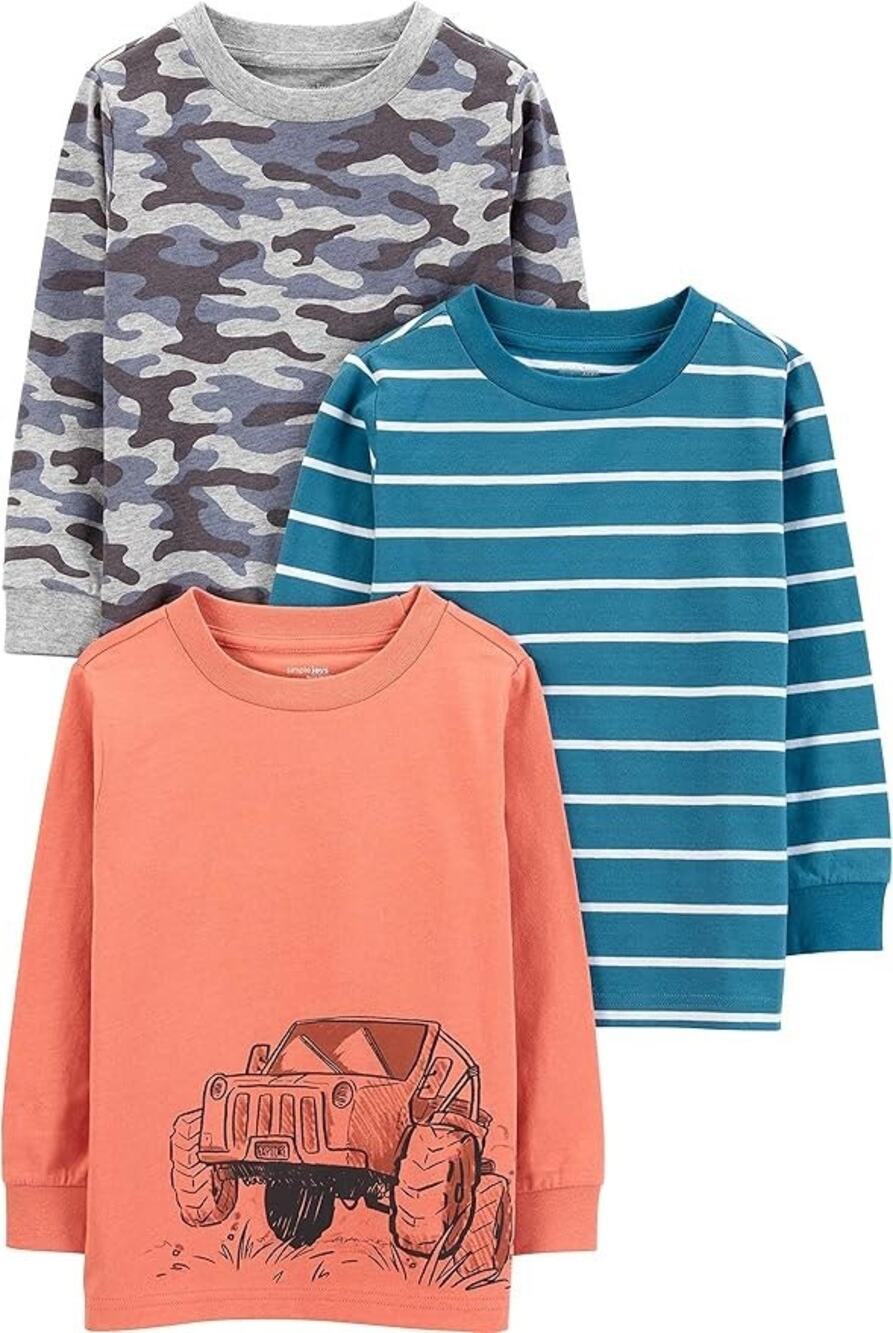 Simple Joys by Carter's Toddler 2T Assorted 3 Pack Long Sleeve T-Shirt OS37-28